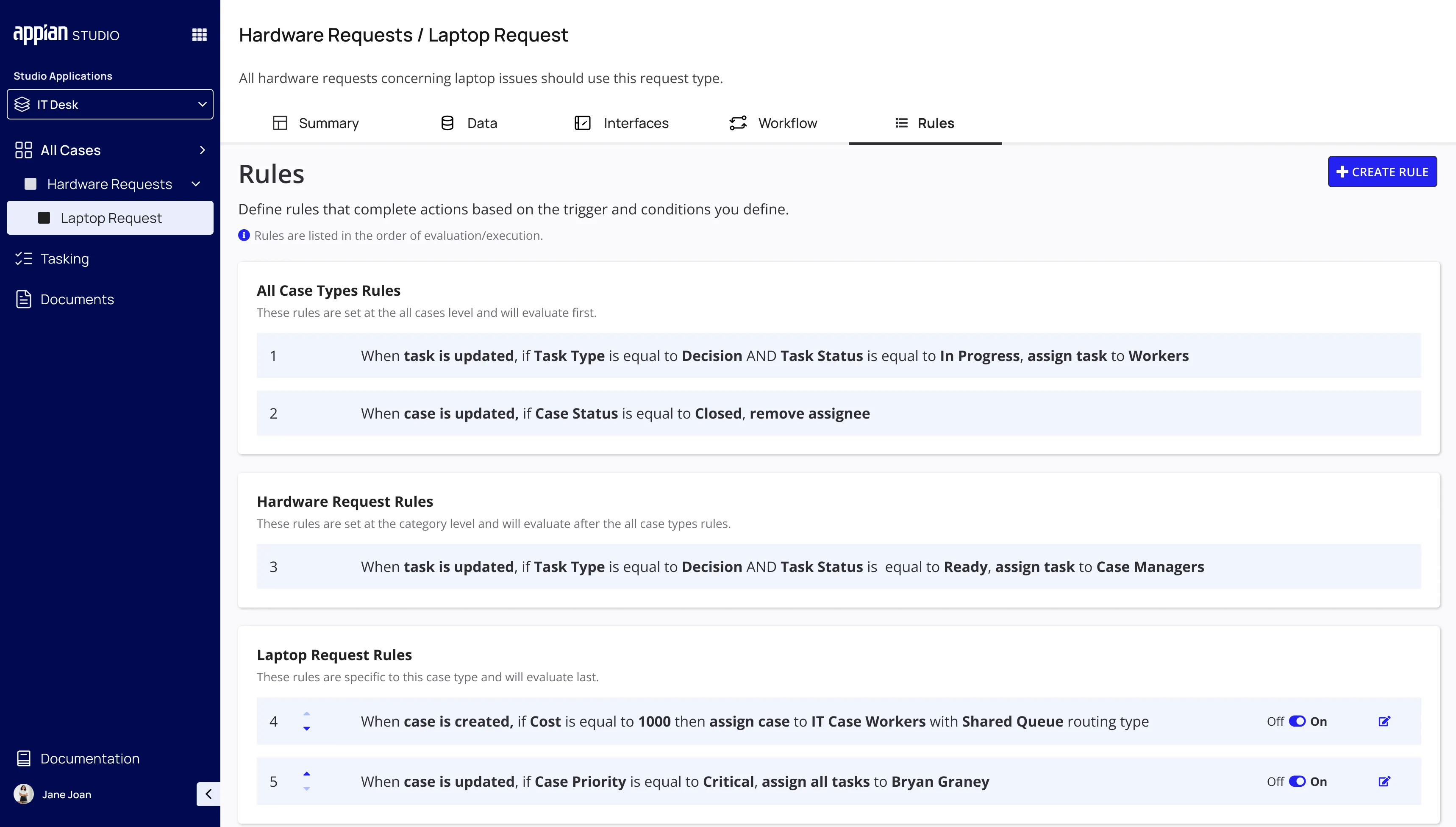 Automation rules at different hierarchies